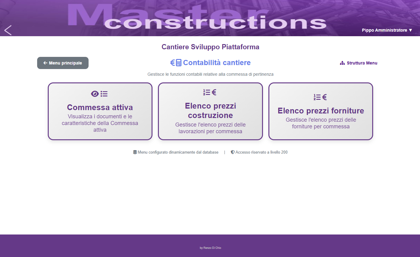 Hub contabilità cantiere