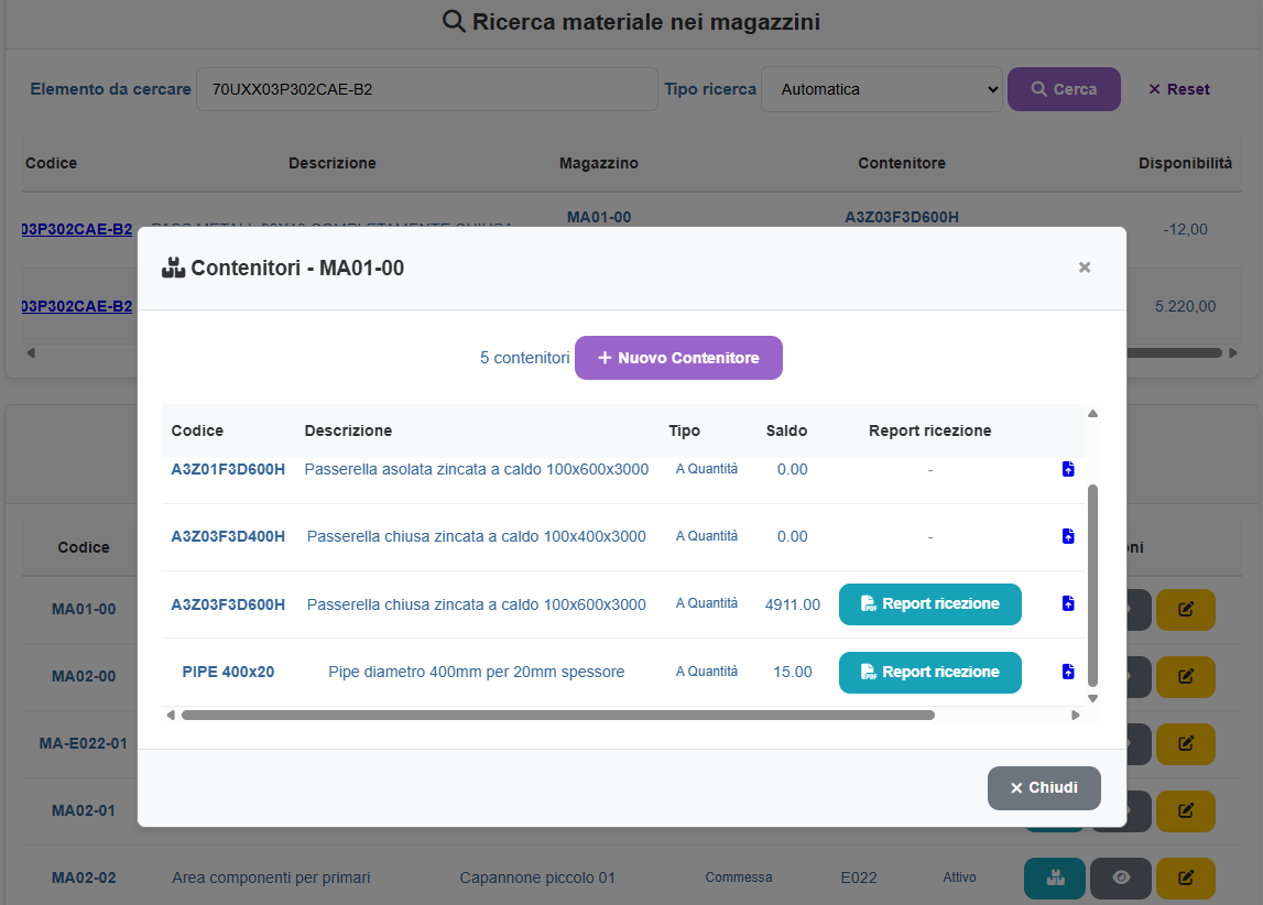 Magazzini e contenitori